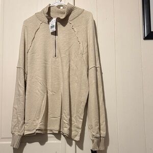Project Social T Men's Cream Zip-Up Sweater